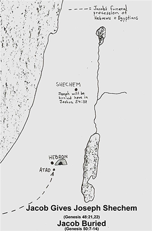Genesis 48:21,22; 50:7-14 - Jacob Gives Joseph Shechem; Jacob Buried